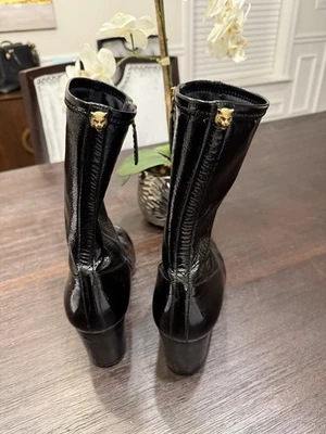 Gucci Women Black Patent Leather Boots Size 10 - Image 1 of 4
