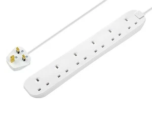 Masterplug - Multiprise 240V 6 Prises 13A Blanche 2m - Afbeelding 1 van 4