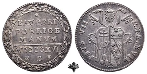 STATO PONTIFICIO Bologna Grosso 1816 Papa Pio VII ARGENTO - Foto 1 di 4