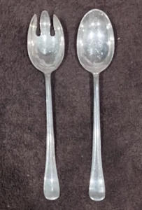 Vintage Gerity G-48 Silver Plated Fork & Spoon Serving Set 9 1/8" Georgian Style - Picture 1 of 3
