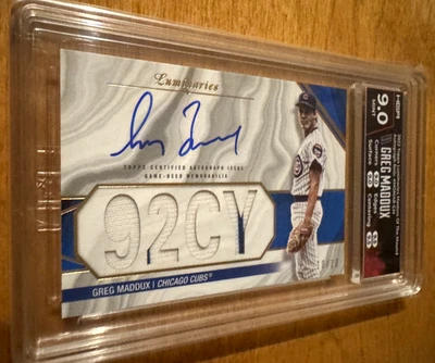 GREG MADDUX 2022 Luminaries Masters of the Mound AUTO RELIC #d /10 - HGA 9/10 AU - Image 1 of 3