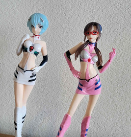 SET OF 2: Sega Neon Genesis Evangelion EVA Luminasta Racing Pit Walk Figures