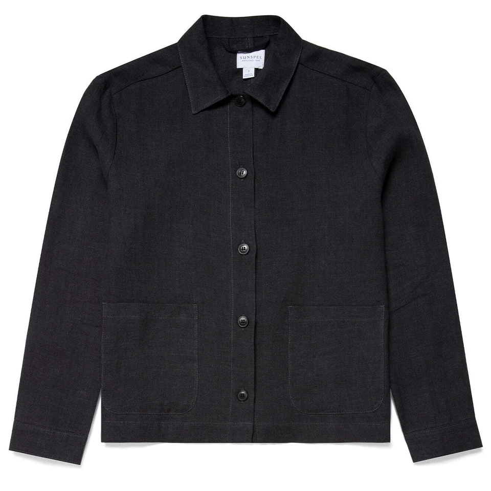 NEW - Official Sunspel Womens Twin Pocket Jacket Black - Image 1 of 1