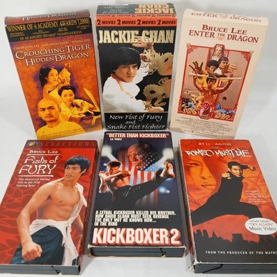 VHS Lot of 7 Martial Arts Movies: + 3 BONUS TAPES Jackie Chan, Bruce Lee, Jet Li Foto 1 de 4