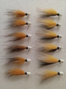Smoo's Custom Jigs (12) 1/16 Oz. Arctic Fox Hair Jigs Google Eyes Combo *1155 - Picture 1 of 1