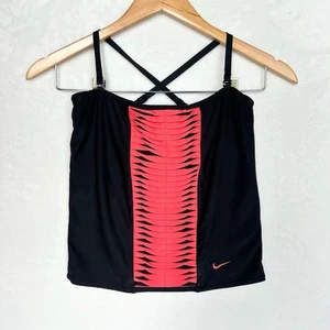 Nike Dri-FIT Tank Top Girls L Women XS/S Black Strappless Back Cutout Y2K Dance - Picture 1 of 9