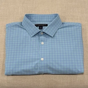 New Mizzen + Main Leeward Gingham Check Shirt Mens Size XL Trim Fit Button Front - Picture 1 of 7