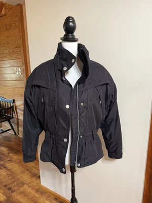 Chaqueta de esquí vintage Y2K Obermeyer para mujer talla 4 negra bolsillos con cremallera Foto 1 de 4