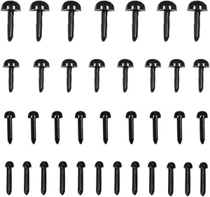 500pcs Mini Black Plastic Doll Eyes 3mm 4mm 5mm 6mm Assorted Sizes Small Ball - Picture 1 of 7