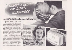 LUX Soap Loretta Young 6"x8"  Print Ad 1937 - Picture 1 of 1