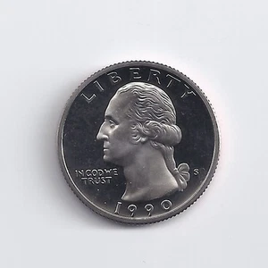 1990-S PROOF QUARTER - Picture 1 of 1