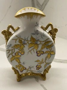 "ANTIGUO JARRÓN CANTINA DE PORCELANA FRANCESA PATAS LUNA ""MTR""" - Imagen 1 de 11