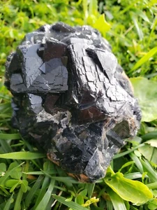 Natural Raw Pakistan Black Rose Cubic Fluorite Specimen UV Red Rough MineralMatr - Picture 1 of 13
