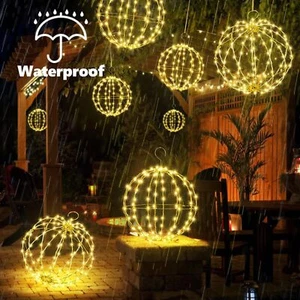 Christmas Outdoor Decorative Globe Lights w/ 8 Light Modes, (Warm White, 2pcs) - Picture 1 of 7