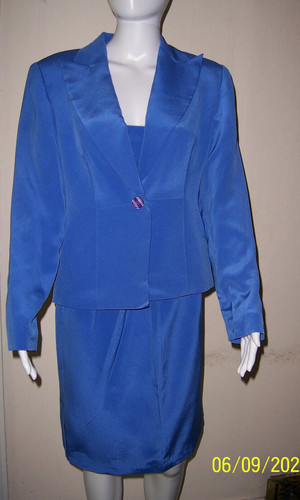 UNDERCOVER Tuta Victoria Secret Hugo Buscati seta blu taglia 10 nuova senza etichette 3 pezzi giacca gonna tuta