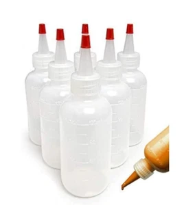 Bastex Six 4Ounce Plastic Squeeze Bottles with Caps and Measurements. - Picture 1 of 4