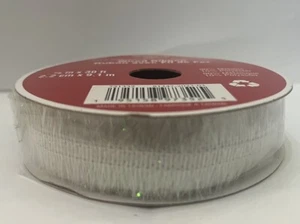 7/8” x 30 Ft. White Metallic Tinsel Ribbon. Christmas Birthday Wedding - Picture 1 of 3