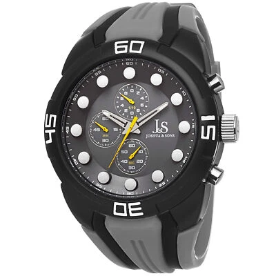 Nuevo Reloj Hombre Joshua & Sons JS61GY Deportivo Cronógrafo Gris Correa Silicona Foto 1 de 4