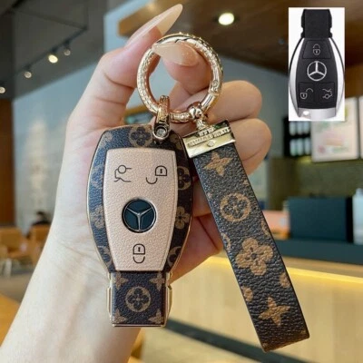 Leather Key Fob Case Cover for Mercedes Benz GLC CLS C E MPV V26L 2024 2025 - Image 1 of 4