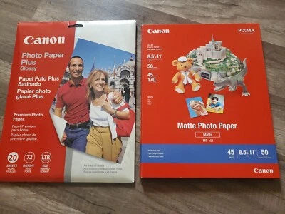 Set of 2 Canon Photo Paper 50 sheets per box 8.5"x11" MP-101 And Plus Glossy 20 - Image 1 of 4