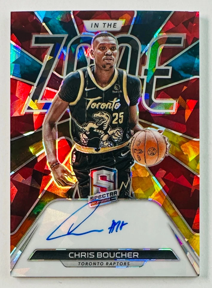 2021-22 Spectra In The Zone Prizm Raptors Chris Boucher On Card Auto #/49 - Image 1 of 2