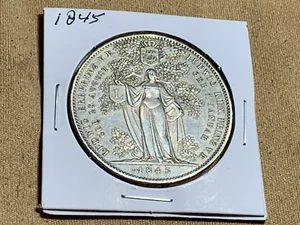 GERMAN STATES BAVARIA 1845. 2 THALER BIRTH OF 2 GRANDSONS RARE!! - Picture 1 of 8