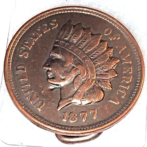 Vintage Solid Copper 1.75" Indian Head Token/Coin 1877 Belt Buckle - Picture 1 of 4