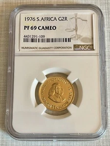 South Africa 1976 2 Rand Gold NGC PF69 CAMEO Sku# 6100 - Picture 1 of 2