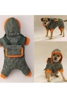Zack Zoey Reversible Quilted Field Jumpsuit Jacket Olive Orange One Piece - Picture 1 of 6