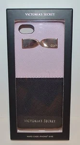NEW VICTORIA'S SECRET PINK BLACK GOLD BOW IPHONE 6 6S HARD CASE SLEEVE CUTE HTF - Picture 1 of 12