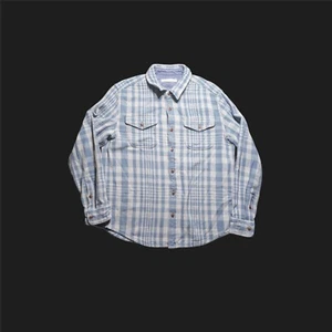 outerknown Large Blanket Shirt Adriatic Lucent Plaid - Picture 1 of 7
