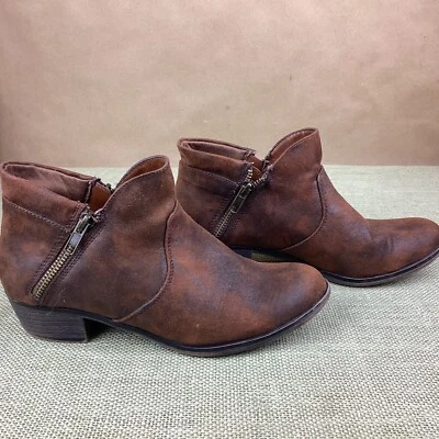 American Rag Botas Rústicas al Tobillo Boho Marrón Botines Doble Cremallera Para Mujer’s 7M ABBY Foto 1 de 4