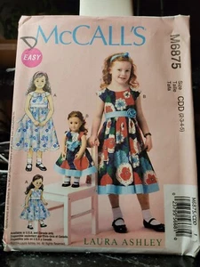 Mccalls sewing PATTERN m6875 sz 2-5 multi size DRESS MATCHING DOLLS 18 IN - Picture 1 of 2