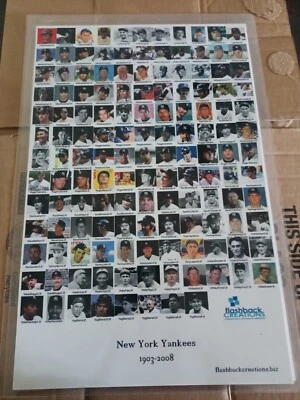 New York Yankees 1903 To 1908 Double-sided Poster With Pictures And Names - Image 1 of 4