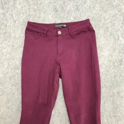 One 5 One Pants Womens Size 8 Maroon 151 Knit Jegging Mid Rise Faux Front Pocket - Image 1 of 4