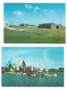 LOTE DE 2 POSTALES ~ WRIGHT BROTHERS NATIONAL MEMORIAL & KITTY HAWK BAY ~ KITTY HAWK, NC - Imagen 1 de 1