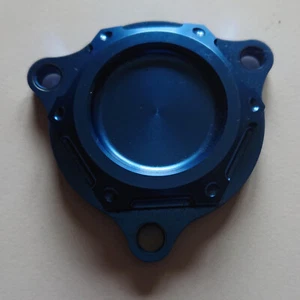 Suzuki DRZ400E/S/SM Blue Anodised CNC Oil Filter Cover - Picture 1 of 4