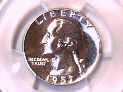 1957 Proof Washington Quarter PCGS PR 66 39185239 - Image 1 of 3