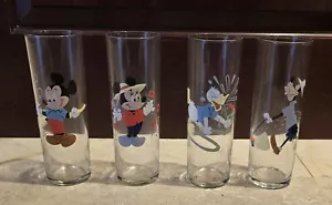 Mickey and Friends Gardening and BBQ Drinking Glasses Set of 4 - Picture 1 of 7