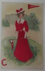 Cornell College Girl With Pennant 1908 Vintage Postcard Ithaca New York 148851