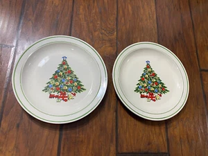 Direct Source Int'l Christmas/Holiday Tree Dinner Plates - Picture 1 of 7