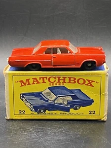 Matchbox Lesney #22c Pontiac GP Sports Coupe In Red with Original Box VTG Toy - Picture 1 of 10