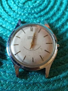 Vintage Everbrite 7 jewels Crosby Men’s Watch For Parts Or Repair Silver Tone  - Picture 1 of 7