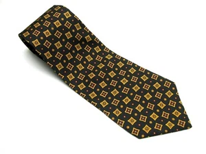 TOMMY HILFIGER Green and Gold TIE 100% SILK  Necktie Checks Squares NECK TIE - Picture 1 of 6