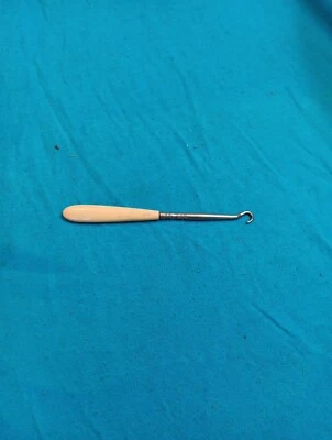 VTG Shoe Boot Corset Lace Button Puller Hook Puller Celluloid handle Ivory Like - Image 1 of 4