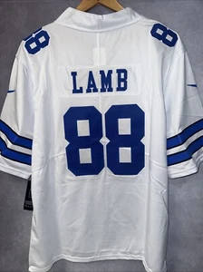 Maglia Ceedee Lamb Dallas Cowboys bianca media #88 uomo Nike Onfield Est 1960 - Foto 1 di 5