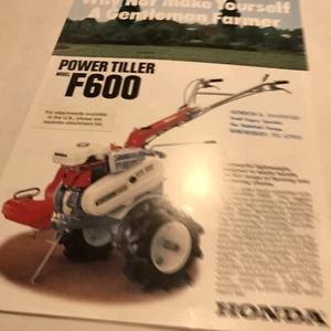 HONDA Power Tiller F600 Original 1980s Vintage Sales Brochure - Picture 1 of 1