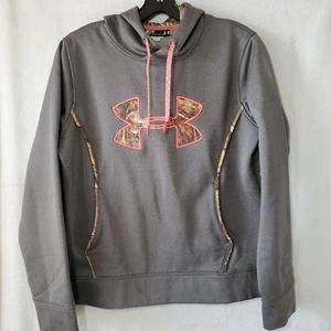 Under Armour UA Storm Camouflage Jacket Women's Size Medium Fleece Pink Logo - Picture 1 of 7