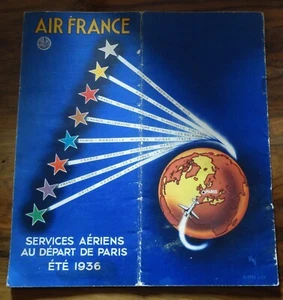 Tarif Plakat Vinci Air France 1936 Flugdienst Indochina Algier Agostini - Bild 1 von 15