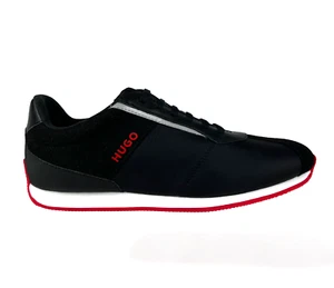 HUGO Herren Schwarz Turnschuhe Freizeit Turnschuhe mit Logo-Cyden Lowp Größe 8 - Bild 1 von 9